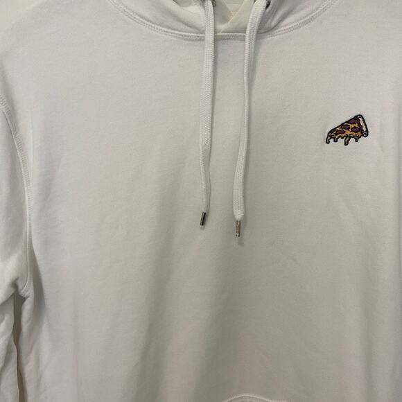 Forever 21 Pizza Slice White Hoodie Sweatshirt Size Large - Picture 3 of 6